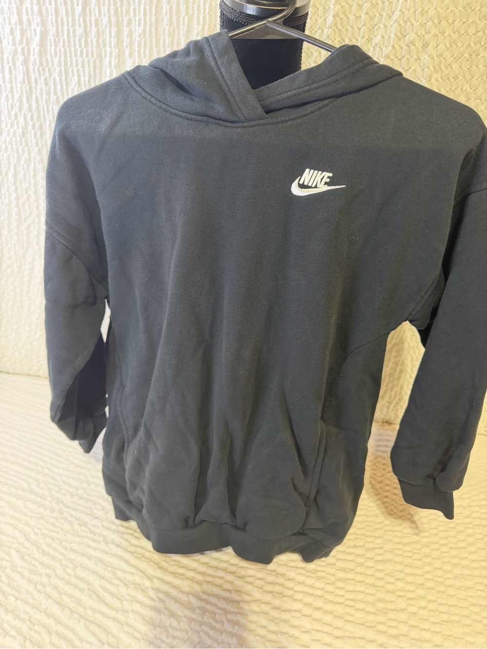 Nike Black Hoodie with White Logo Kids Sweatshirt